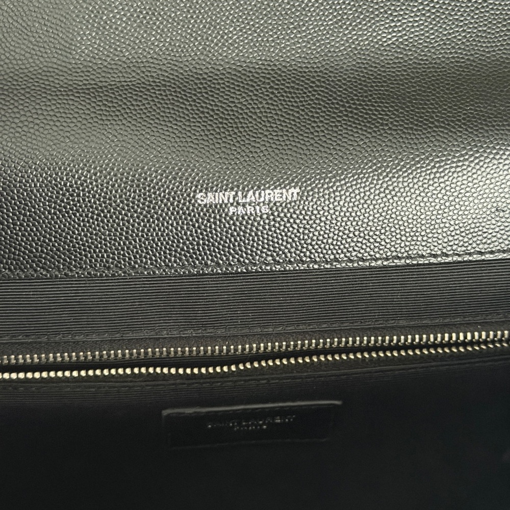 Saint Laurent large envelope Black Quilted Shoulder Bag silver hardware like NEW - Picture 9 of 16